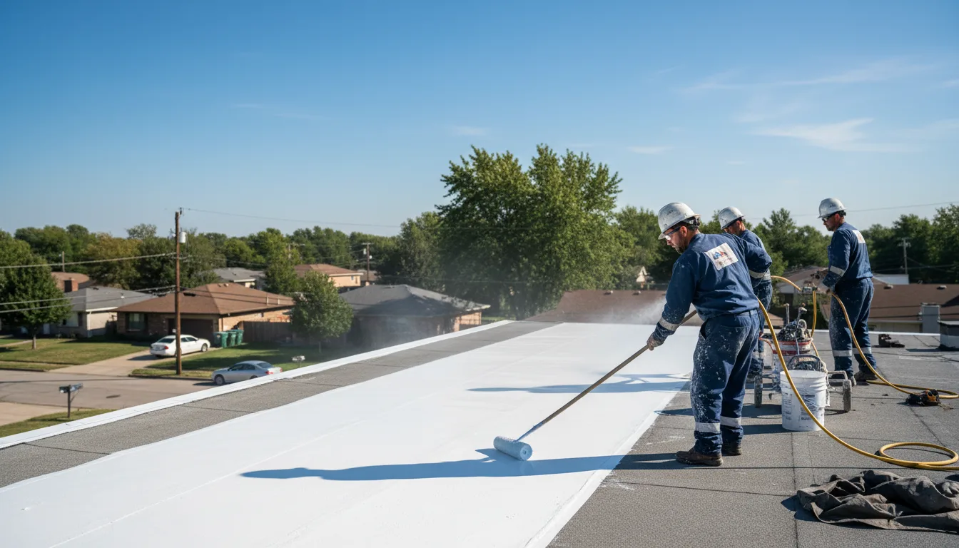 Commercial roof coating in Latham, IL near me